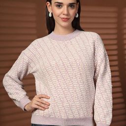R.Code by The Roadster Life Co. Women Self Design Woollen Pullover-picture-7