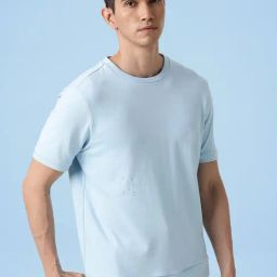 Rare Rabbit Blue Regular Fit Solid T-Shirt-picture-18