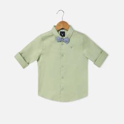 Allen Solly Junior Light Green Solid Full Sleeves Shirt-image-74