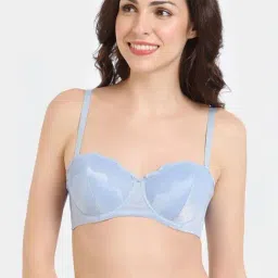 Zivame Blue Solid Balconette Bra-picture-18