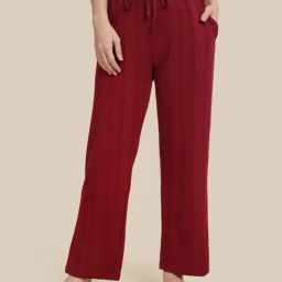 TWIN BIRDS Red Cotton Textured Lounge Pants-image-51