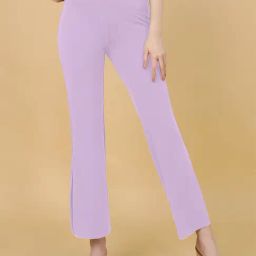 FITHUB Lavender Regular Fit High Rise Trousers-picture-7