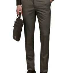 Louis Philippe Brown Slim Fit Trousers-image-10