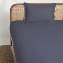 Westside Home Grey Solid Single Bed Fitted Sheet and Pillowcase Set-image-49