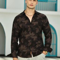 Campus Sutra Multicolor Viscose Regular Fit Printed Shirt-image-36