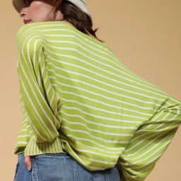 Vero Moda Green & White Striped Pullover-image-27