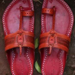 Kalapuri Men's Orange Kolhapuri Sandals-image-77