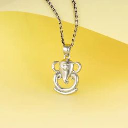 GIVA 92.5 Sterling Silver Ganesha Unisex Pendant with Chain-image-36