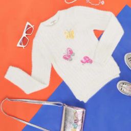 Pantaloons Junior Kids Off-White Embellished Full Sleeves Sweater-image-66