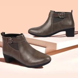 Fausto Women's Grey Chelsea Boots-image-8