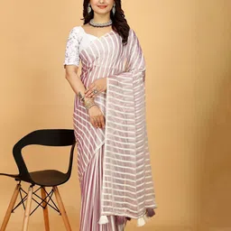 K 5 Fashion Striped Art Silk Saree-image-87