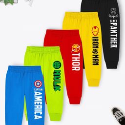 Marvel by Miss and Chief Boys Pack Of 5 Printed Joggers-40
