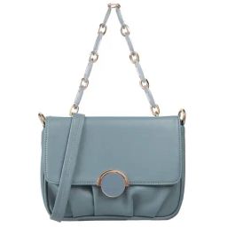 Mochi Blue Textured Medium Sling Handbag-image-15