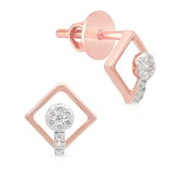 Malabar Gold and Diamonds 18k Rose Gold Diamond Stud Earrings for Women-picture-33