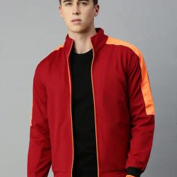 VOXATI Maroon Regular Fit High Neck Jacket-image-45