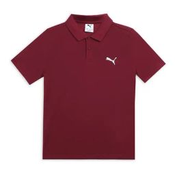 Puma Boys dark Crimson Youth Logo Regular Fit Polo T-Shirt-image-50