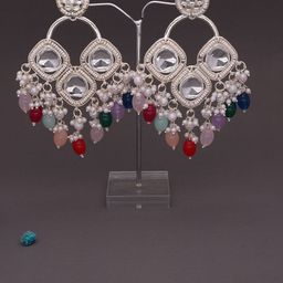 MEIRA JEWELLERY Artificial Stones Studded & Beaded Contemporary Drop Earrings-picture-18