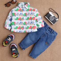 MeeMee Unisex Kids Printed Shirt with Trousers-image-47