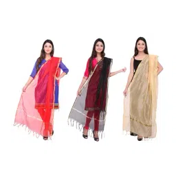 Dupatta Bazaar Multicolored Dupatta - Pack of 3-24