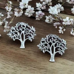 Bevy Pearls Artificial Stones Studded Oxidised Tree Shaped Studs image 4