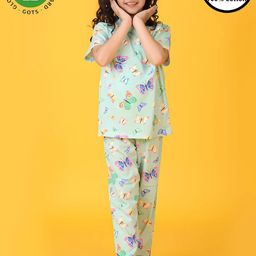 YK Girls Conversational Printed Pure Cotton T-Shirt & Pyjamas Night suit-image-23