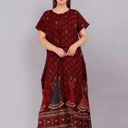 AAKARSHANA Printed Maxi Nightdress-picture-3
