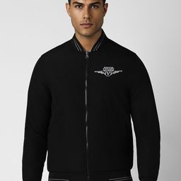 Van Heusen Sport Men Solid Stand Collar Open Front Pure Cotton Jacket-4