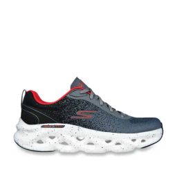 Skechers Men's GO RUN SWIRL TECH - MOTION Grey Red Running Shoes-image-0