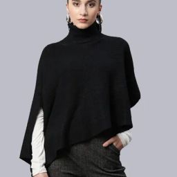 Global Republic Black Knitted Poncho-image-42