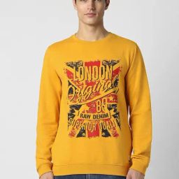 Peter England Jeans Yellow Slim Fit Printed Sweatshirt-image-68