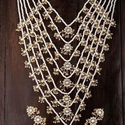 Zaveri Pearls Pearl White & Clear Alloy Necklace & Earring Set-41