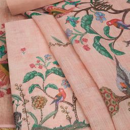 Soch Women Botanical Printed Sequinned Linen Unstitched Dress Material-picture-45