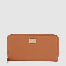 Van Heusen Women Tan Brown Solid Zip Around Wallet-29