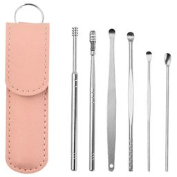 Stainless Steel Ear Wax Remover With Leather Storage Case - Pack of 6-picture-20