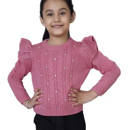 JoE Hazel  Butterfly Frill Shoulder Detailed Stone Embellished & Cable Knitted  Pullover Sweater - Pink-picture-34