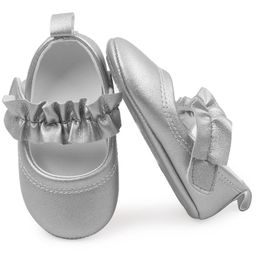 KIDLINGSS Ruffled Detailed Velcro Closure Booties - Silver-image-74