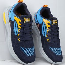 ABROS Mesh Detailed Colour Blocked Shoes - Blue-image-85