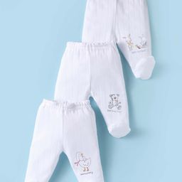 Zero Sinker Woven Bootie Leggings With Animal Print Pack of 3 - White-image-39