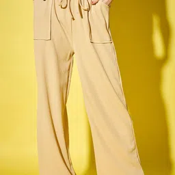 QIOA Women Relaxed High-Rise Cargos Trousers-image-70