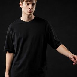SMAN Men Solid Round Neck Cotton Oversized T-shirt-image-42