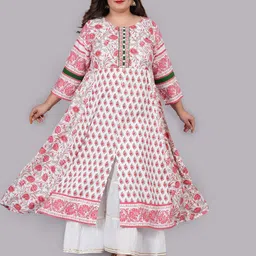 IKRASS Plus Size Floral Printed Empire Anarkali Kurta-image-39