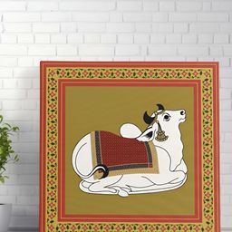 SAF Brown & White 1 Piece Canvas Birds and Animals Wall Paintings-27