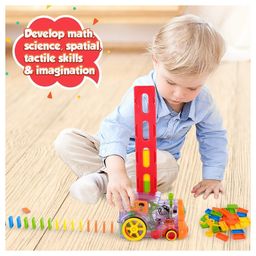 NIYAMAT Domino Train Set with Light & Sound for Kids Building Blocks Stacking Tile Game For Kids Playing - 40 Pcs image 3