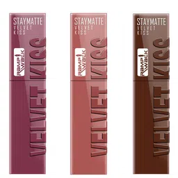 Ramp Walk Velvet Kiss Set Of 3 Waterproof Liquid Lipstick - 3.5 ml Each-Shade 04-05-07-image-37