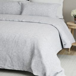 Boutique Living India Grey Floral Printed 300 TC King Bedsheet with 2 Pillow Covers-image-69