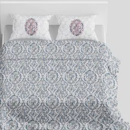 Synergized Cotton Grey & White Geometric Cotton 220 TC Super King Bedsheet Set-2.74mx2.74m-image-94