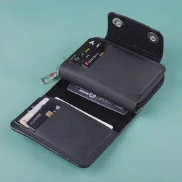 WATCHSTAR Men Zip Detail Leather Card Holder-19