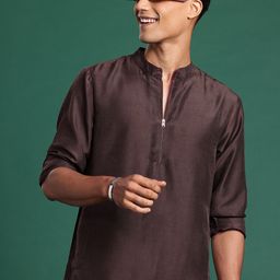 Sangria Men Mandarin Collar Kurta with Salwar-picture-41