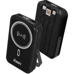 Foxin All-In-One 22.5W 10000 mAh Mag Pro Wireless Power Bank with Digital LED Display (White)-0