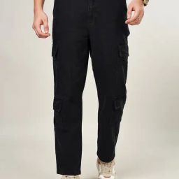 People By Pantaloons BlackLoose Fit Cargo Jeans-picture-40